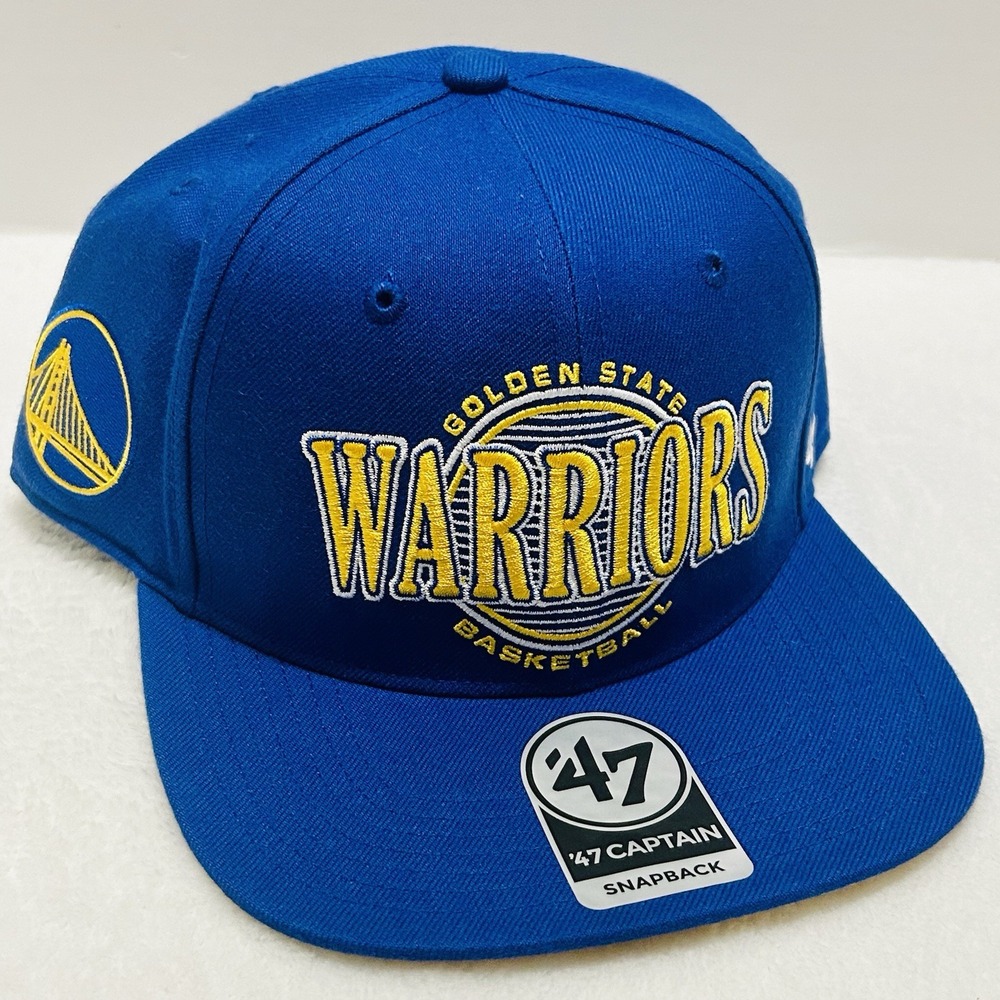 '47 Brand Golden State Warriors High Post Captain Snapback Hat Adjustable‎ Blue